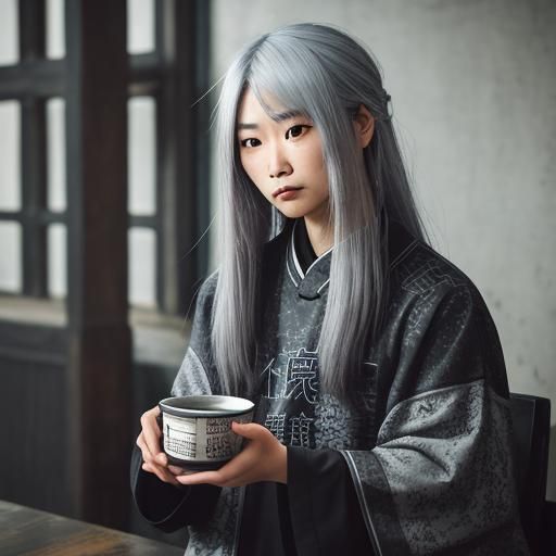 Grunge Chic Portrait of a Young Chinese Woman