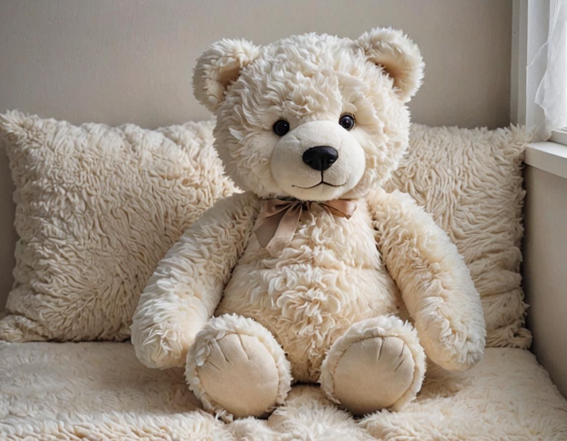 A very large white steif Teddy Bear the most lovable face ev...