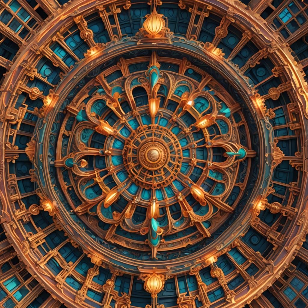 Psychedelic Baroque Mandala Architecture in 3D