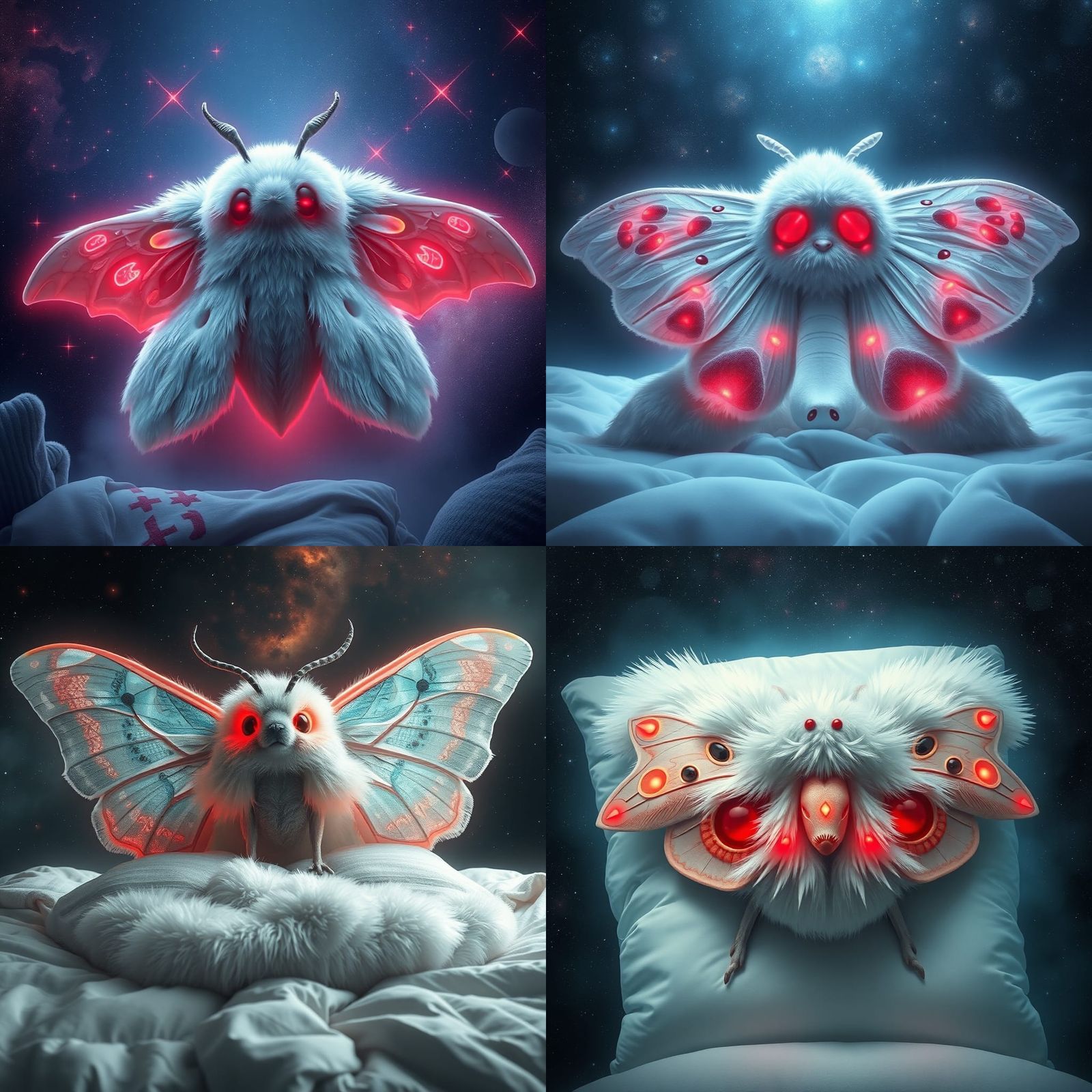 Giant Moth Bed: Holographic Cosmic Illustration