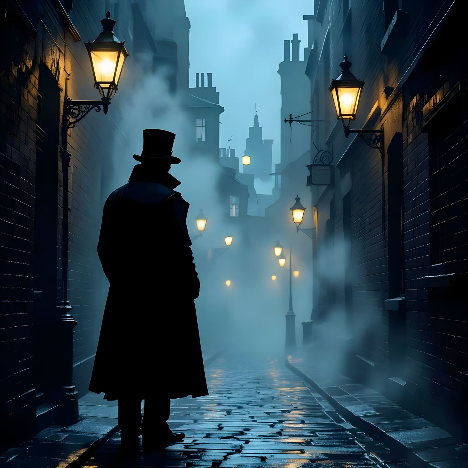 Victorian Detective in Wool Coat at the Edge