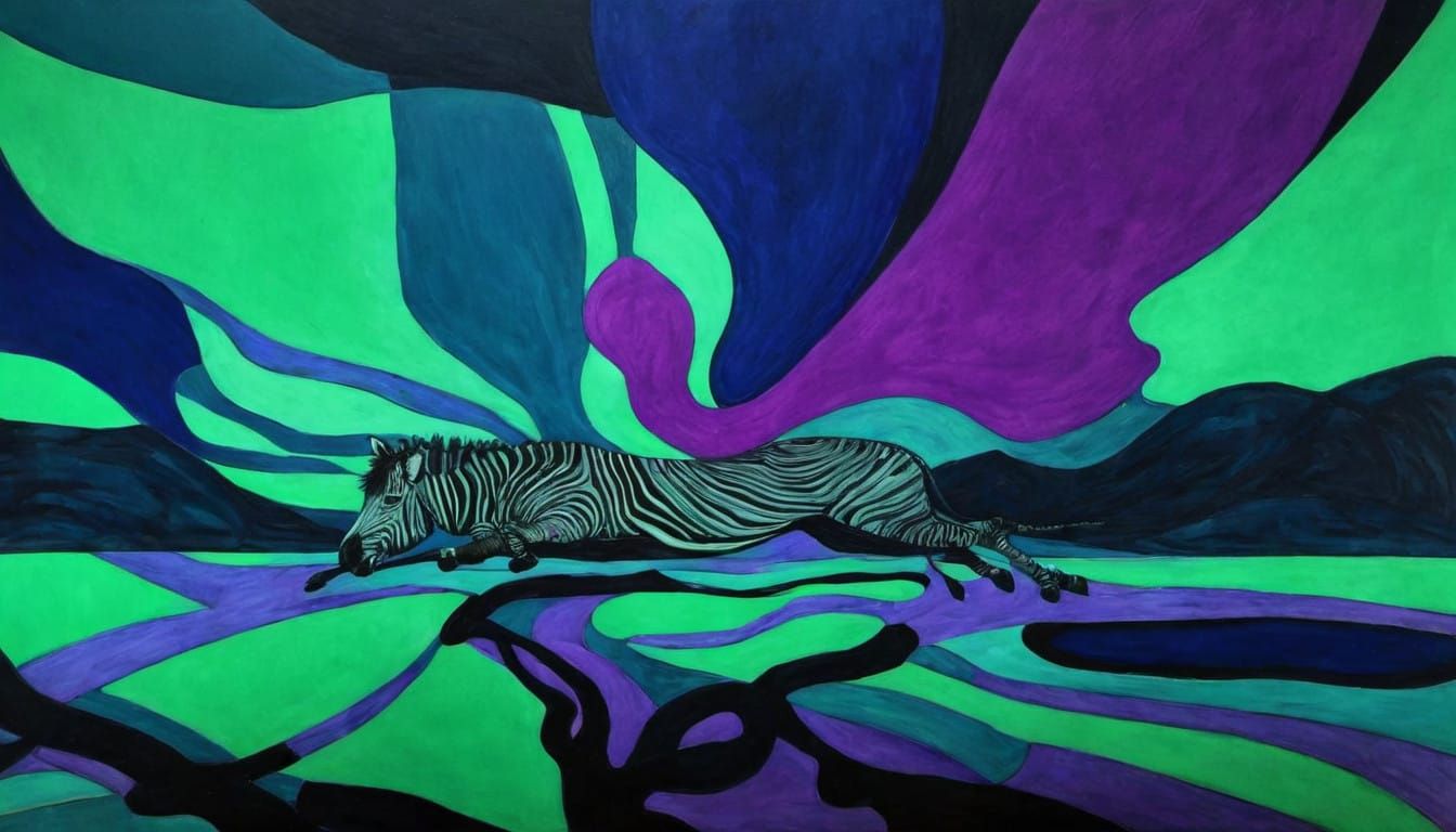 Ethereal Quagga Portrait in Muted Oils