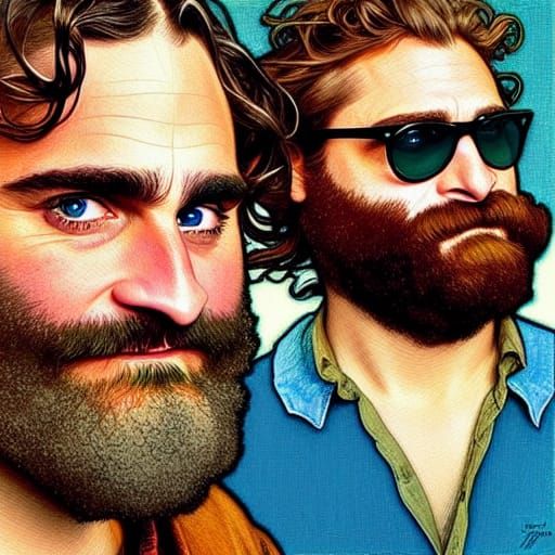 Joaquin Phoenix and Zach Galifianakis in Hyper-Realistic Sty...