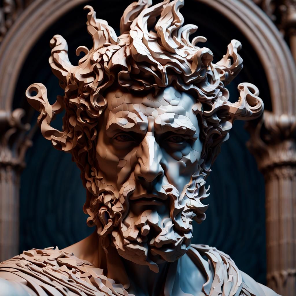 Detailed Traditional Sculpture Portrait in Unreal Engine 5