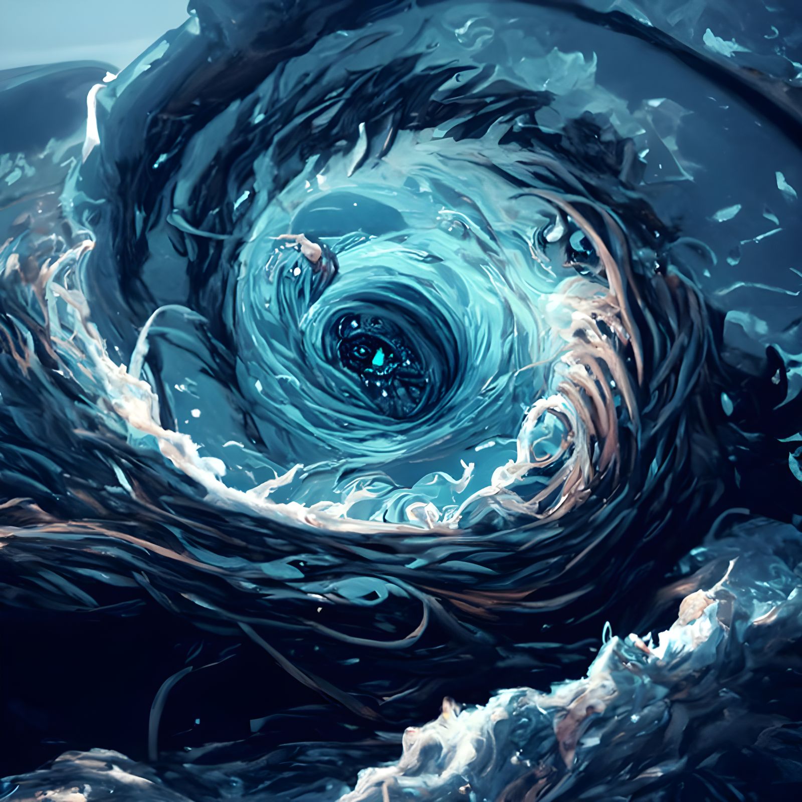 Swirling Whirlpool Digital Illustration