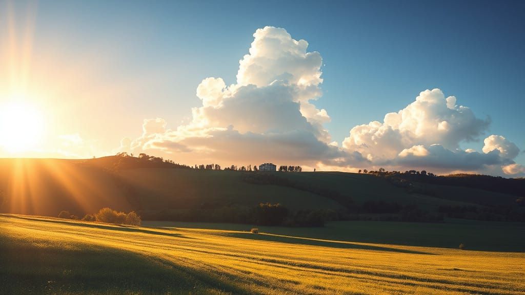 Ethereal Landscape of Serene Sunshine
