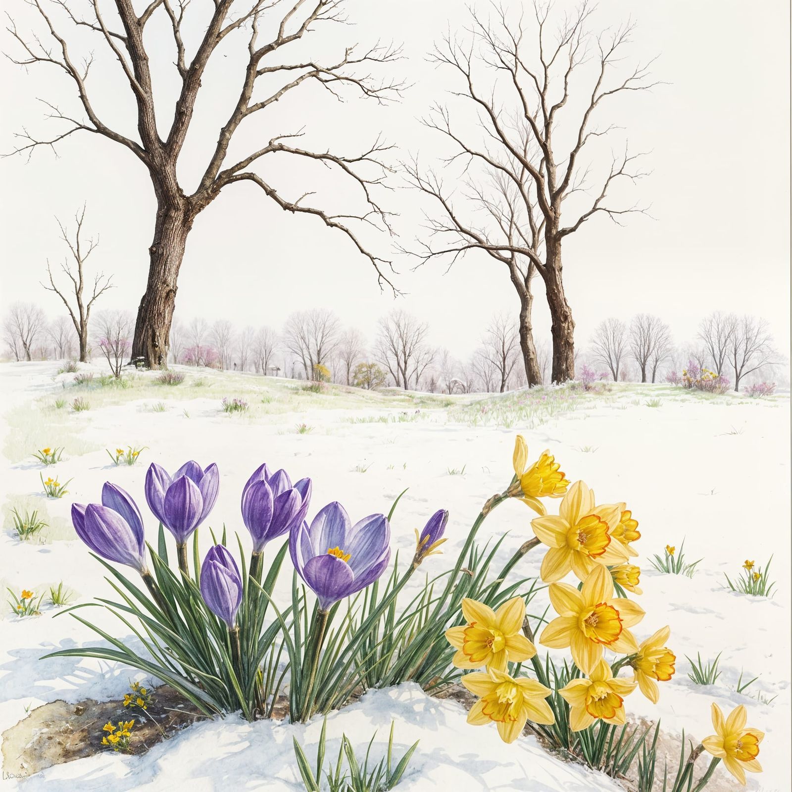 Spring Awakening in Soft Watercolor Hues