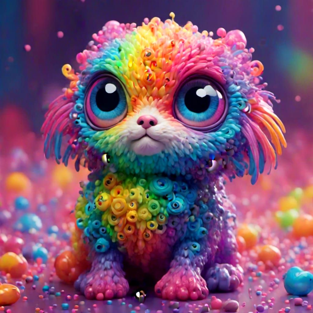 Adorable Rainbow Pet from Another Dimension