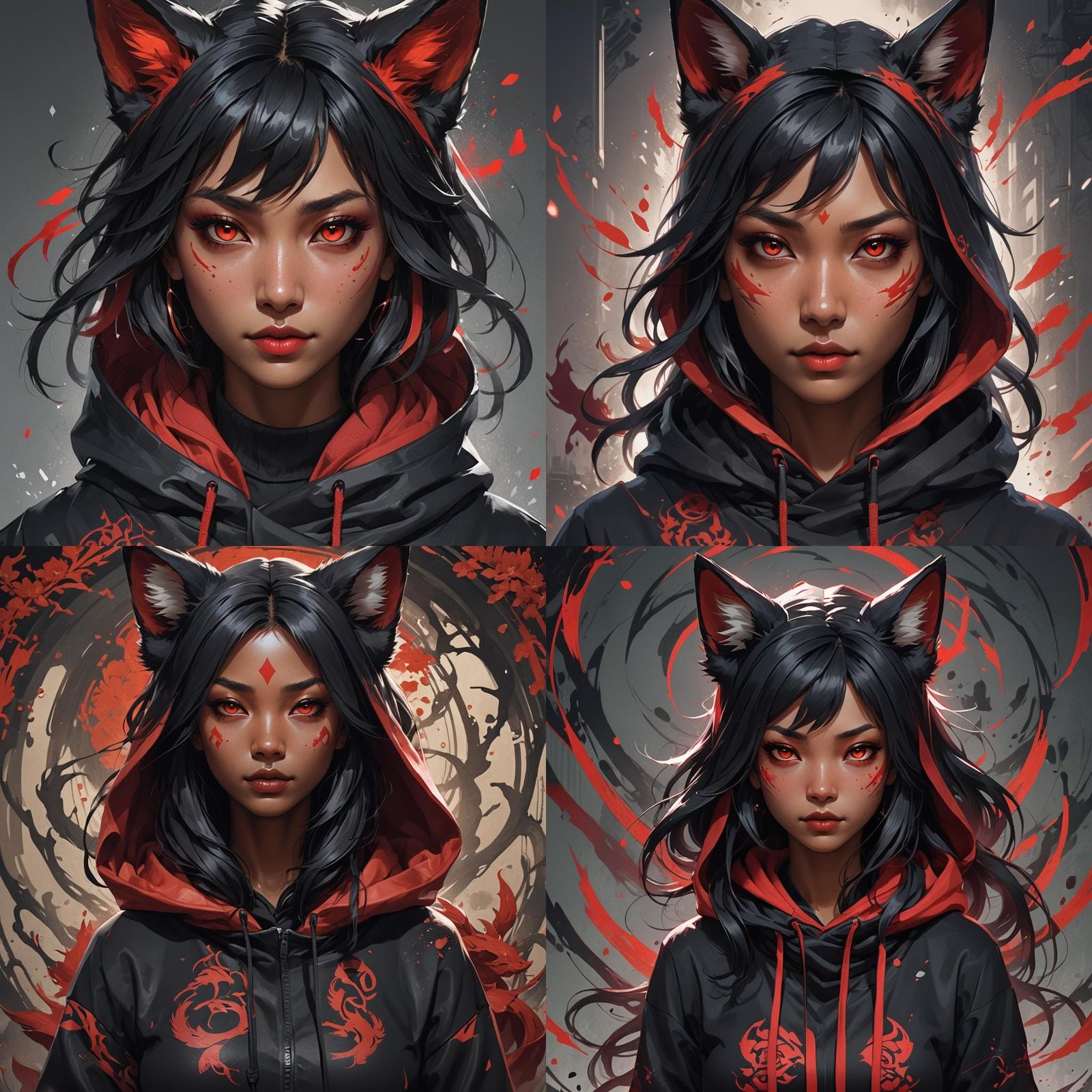 Kitsune Girl in Hoodie: Hyperdetailed Artstation Portrait