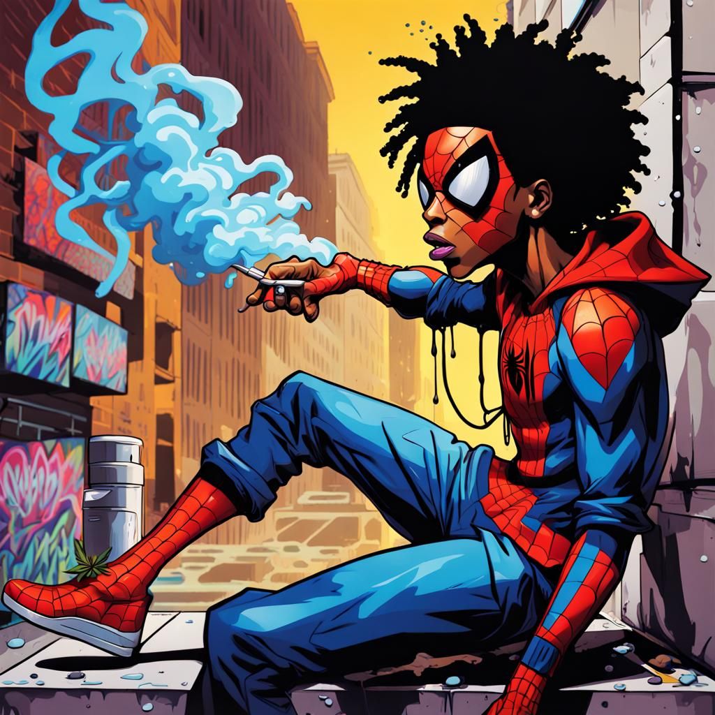 Static Shock and Spider-Man Graffiti Art