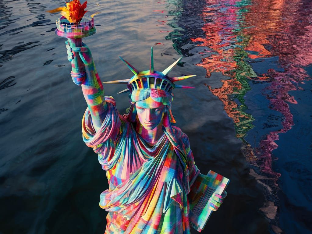 Statue of Liberty Reimagined in Recycled Plastic