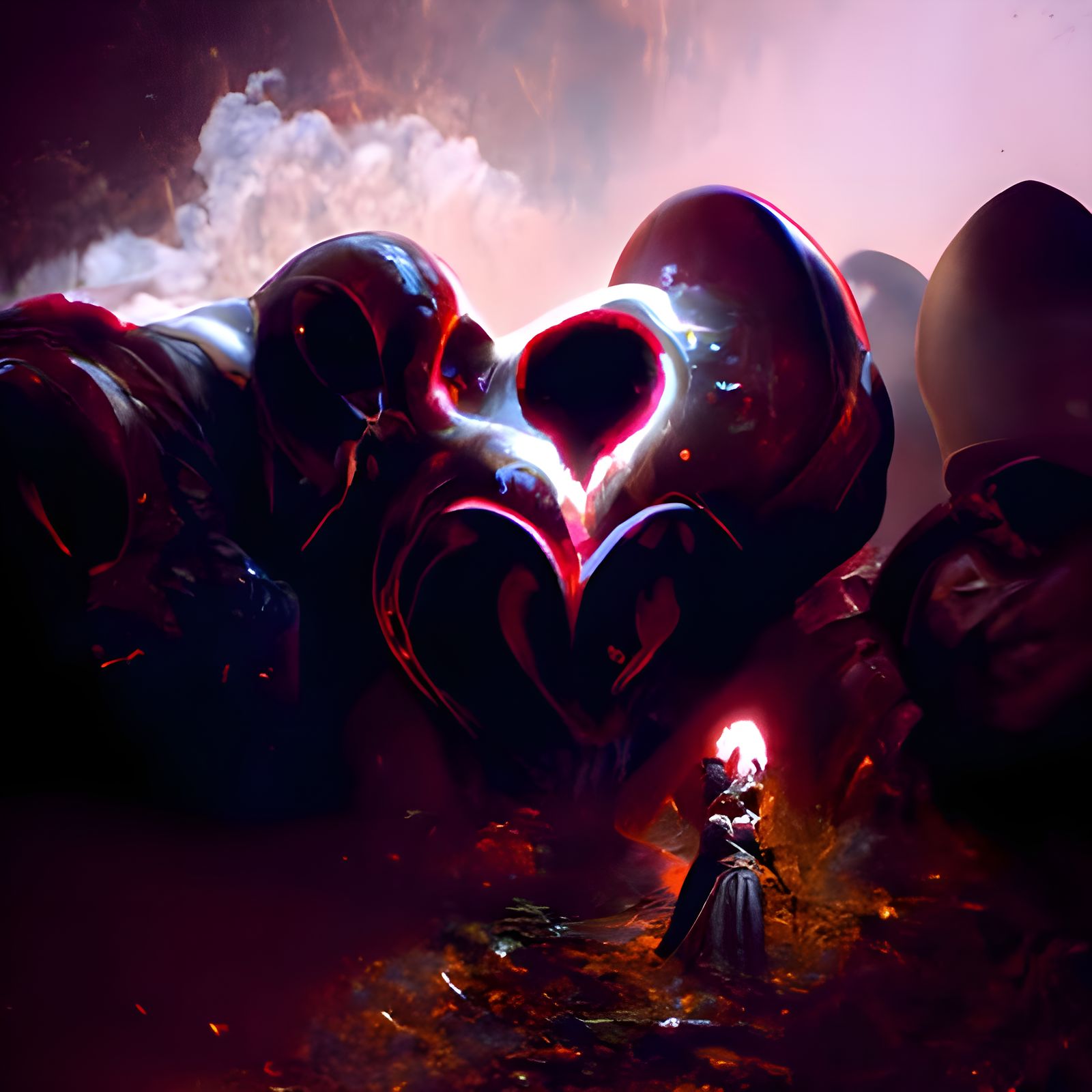 Hearts Exploding and Breaking: Ethereal 3D Fantasy