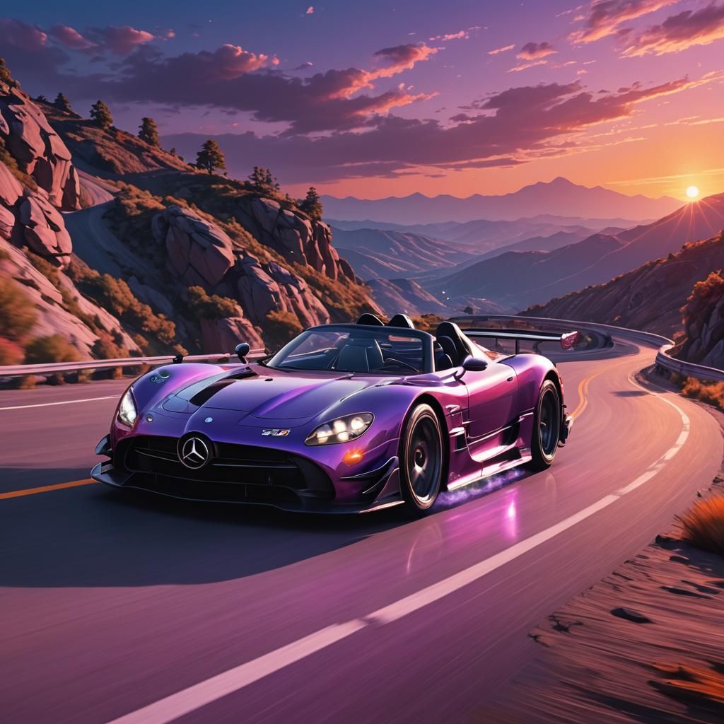 Mercedes CLK GTR Roadster in Anime Style