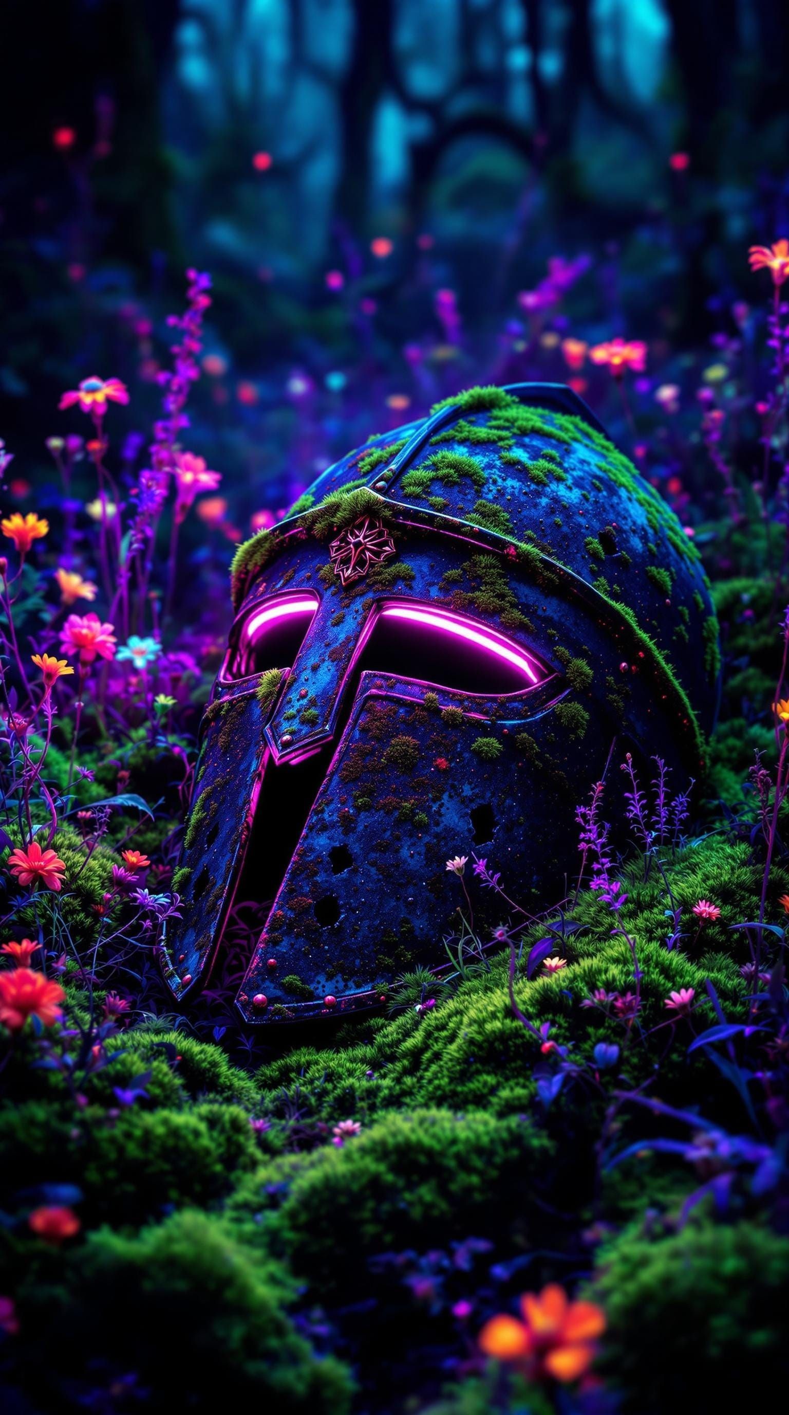 Glowing Blacklight Poster in Art Nouveau Style