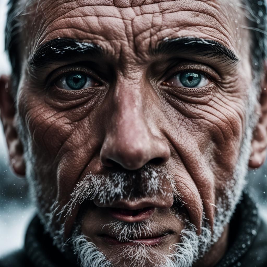 Snowy Landscape Portrait in Ambient Light