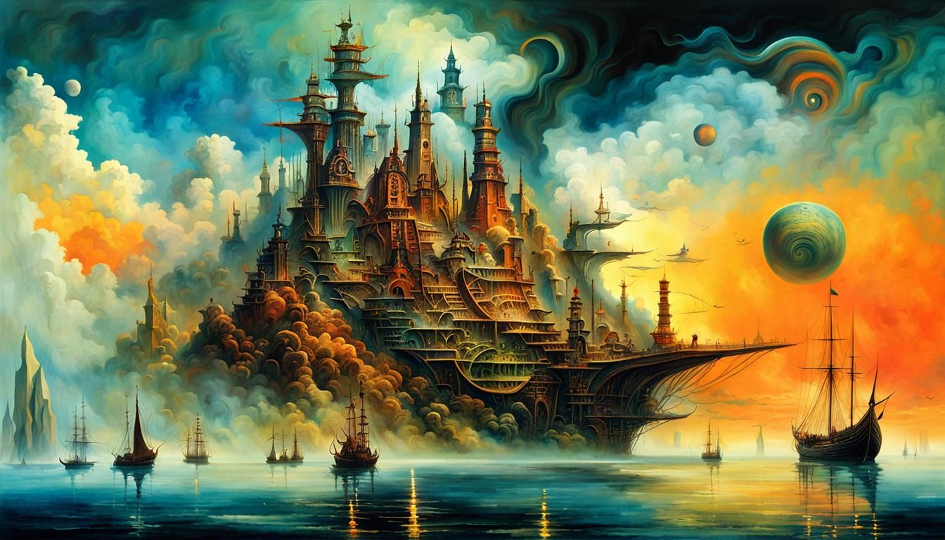 Surreal Dreamlike Seascape with Ethereal Atmosphere