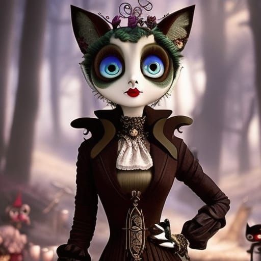 Steampunk Squirrel Fantasycore Digital Artwork