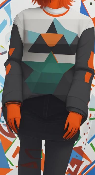 Female Figure in Russian Constructivism Style