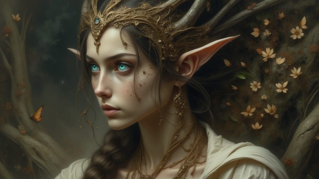 Alluring Demon Woman with Subtle Demonic Features