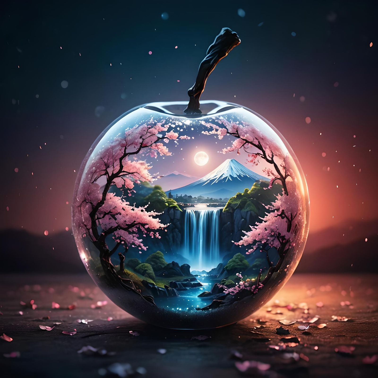 Cherry Trees in Glass Cherry: Dreamy Tilt-Shift Photo