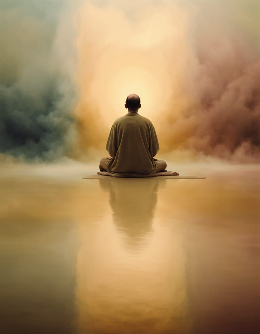 Contemplative Figure in Soft Rothko-Style Surrealism