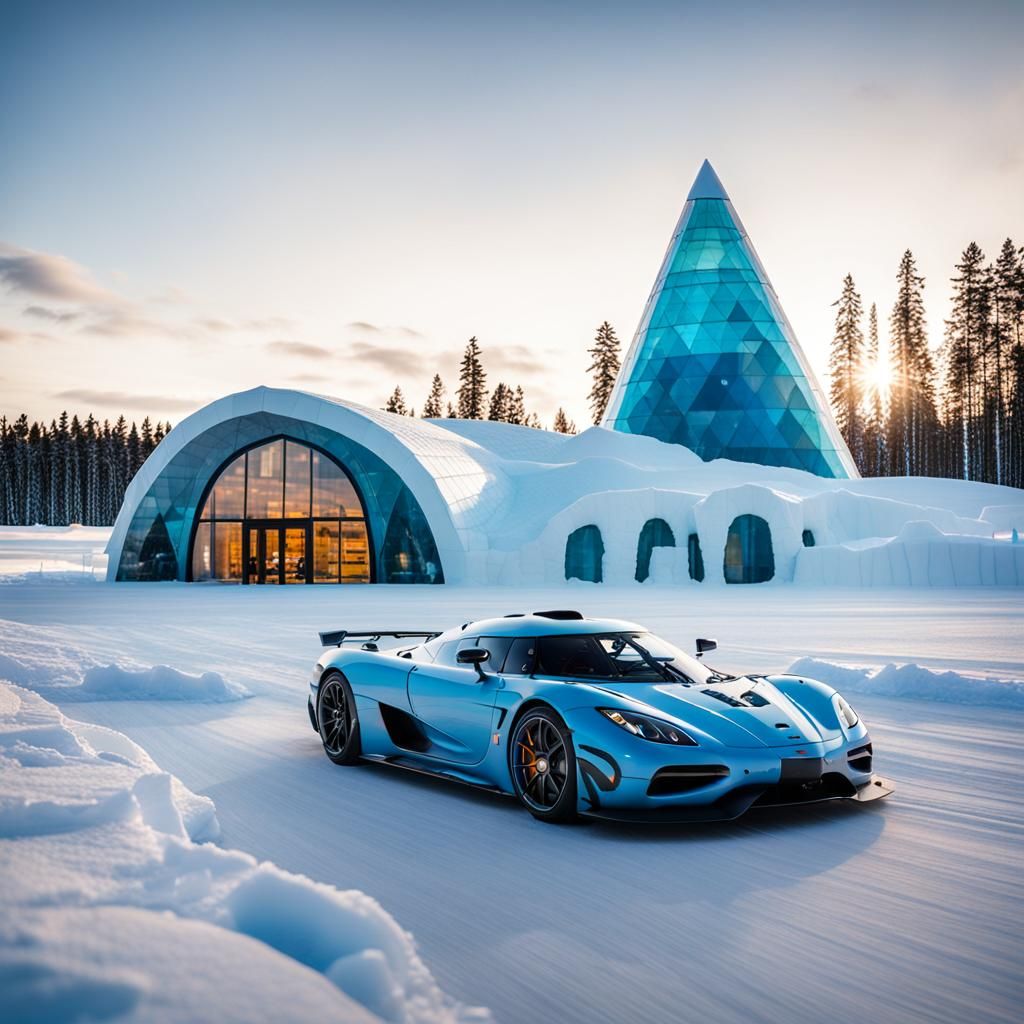 Koenigseggs at Jukkasjärvi Ice Hotel in 8K