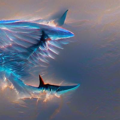 Winged Shark Soaring in the Sky