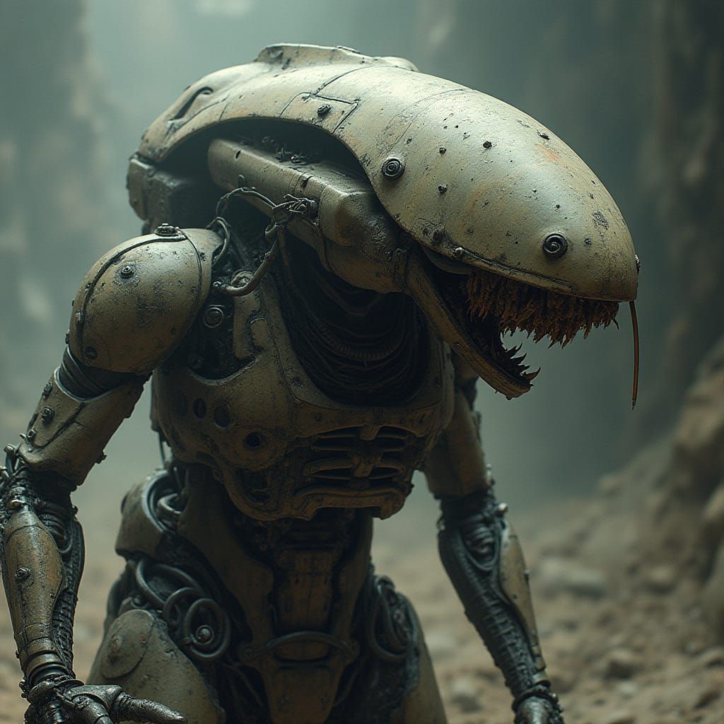 Biomechanical Android in Spaceship: Giger-esque Masterpiece