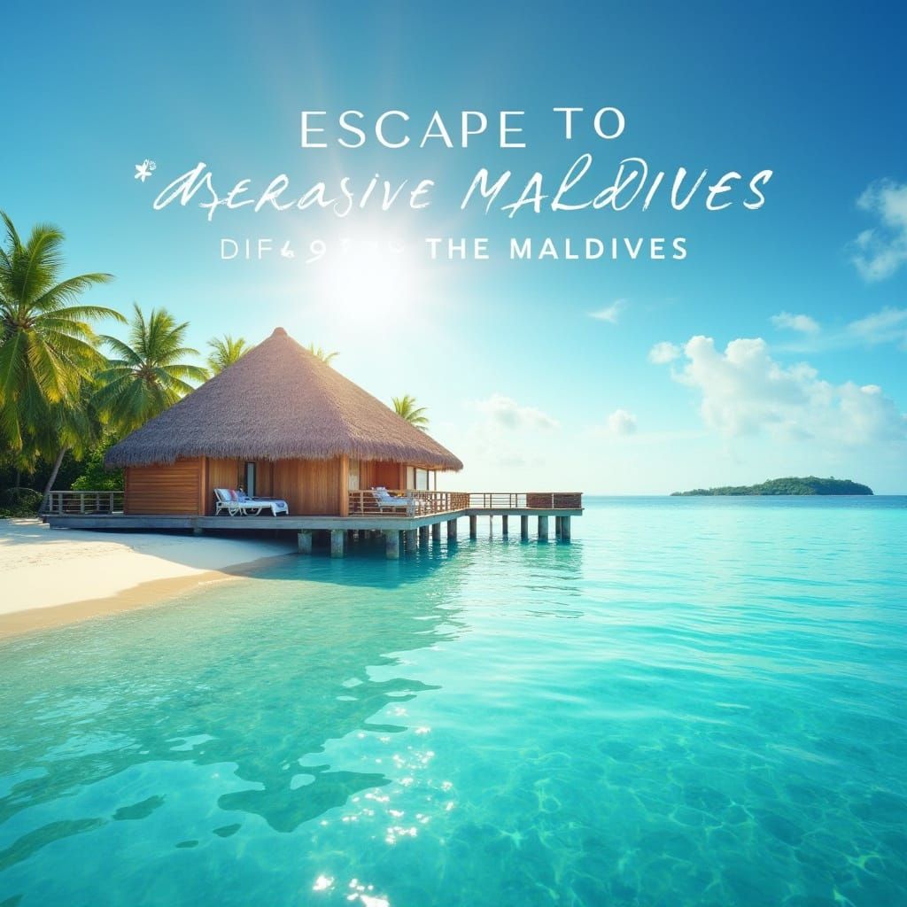 Ethereal Maldives Paradise Scene with Overwater Bungalow