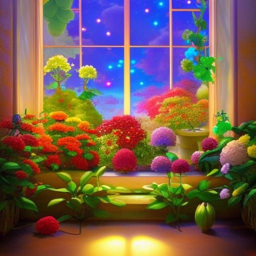 Anime Neopets Scene with Chia and Roses