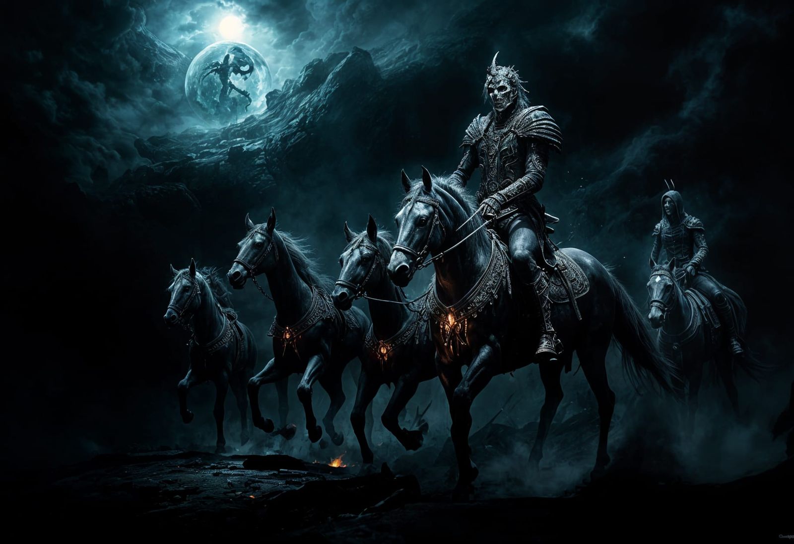 Dark Horsemen beneath the Pale Moon