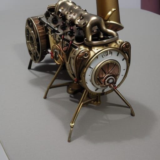 Steampunk Angry Dog with Engine