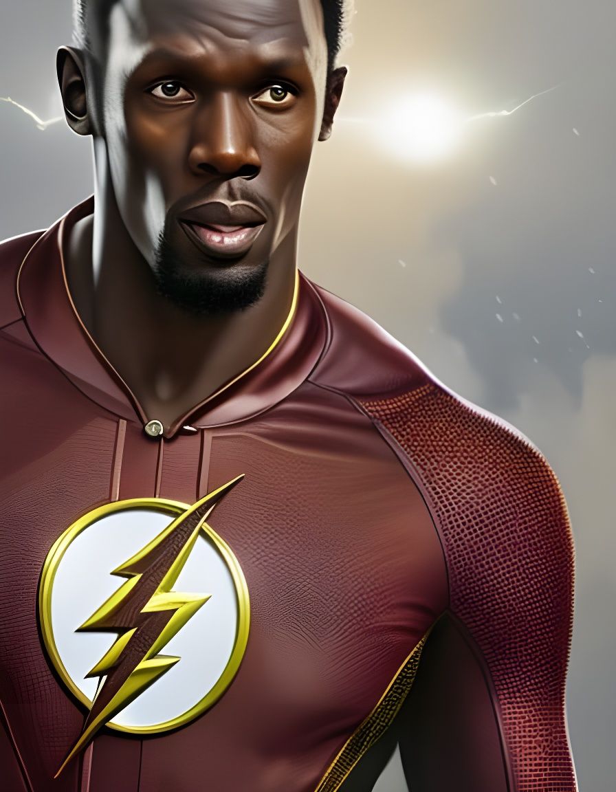 Usain Bolt as The Flash: Concept Art Portrait