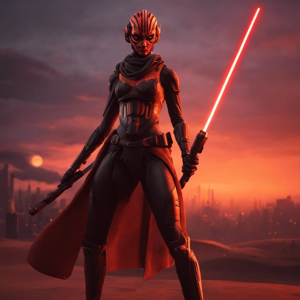 Sith Warrior with Lightsaber on Alien Planet