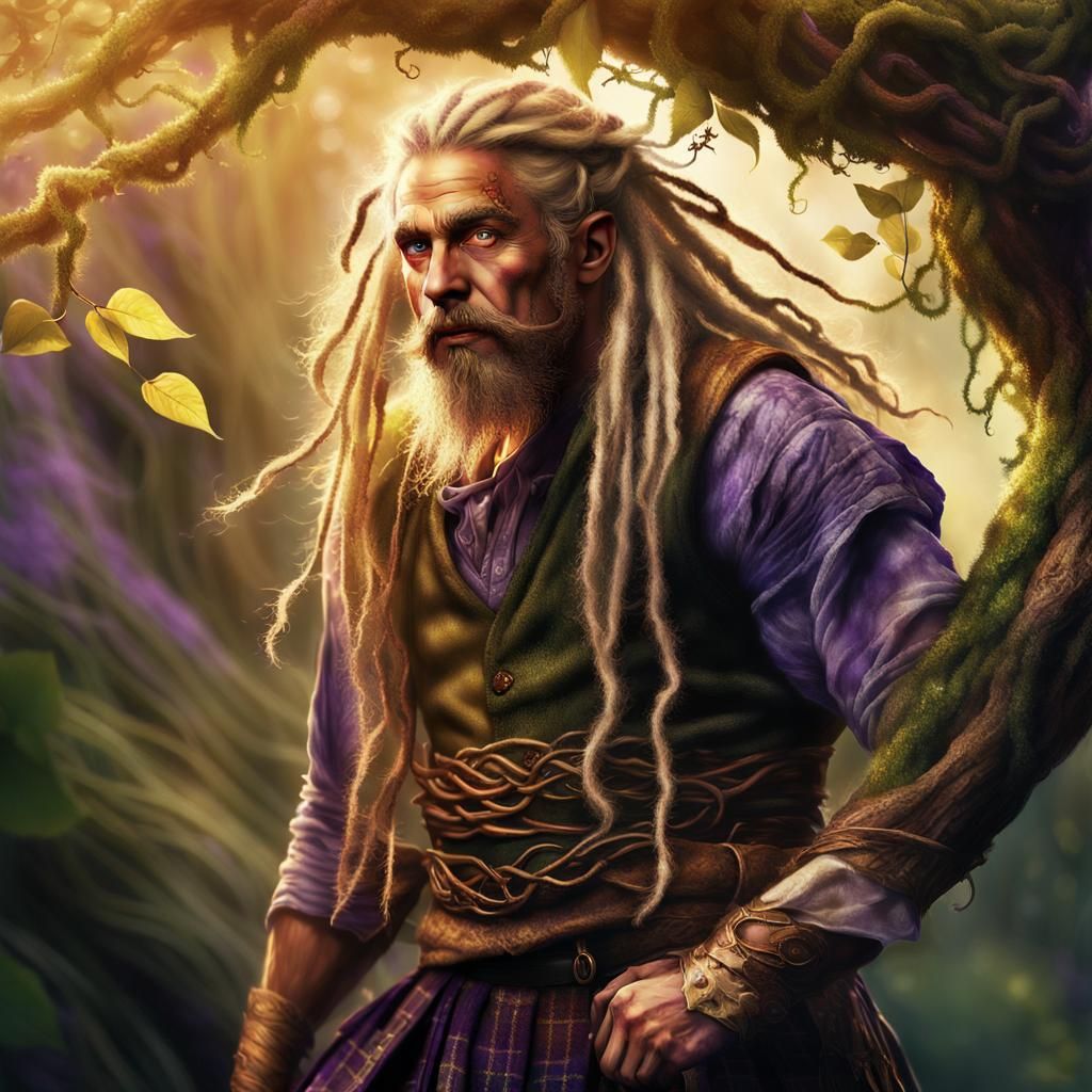 Elf Warrior with Vine Kilt in Hyperreal Color