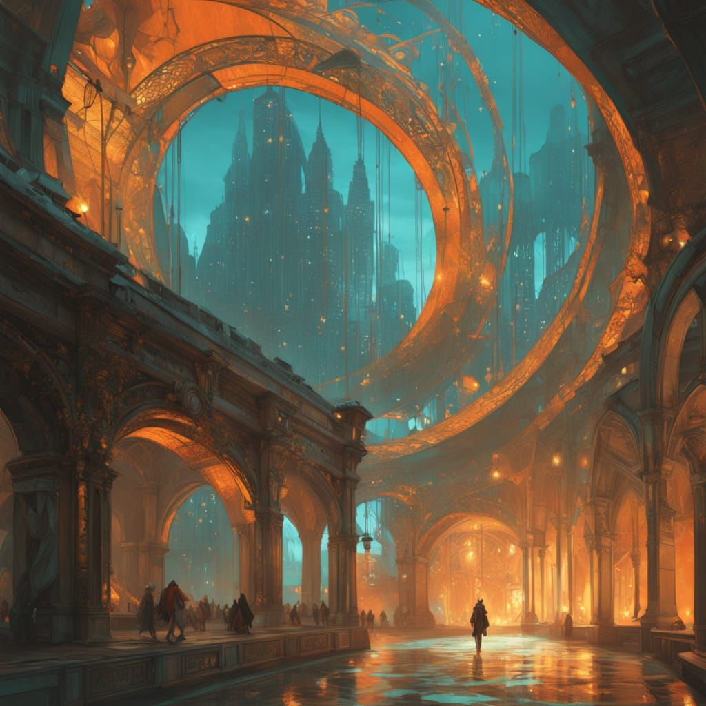 Magical Futuristic Cityscape: Epic Cinematic Concept Art