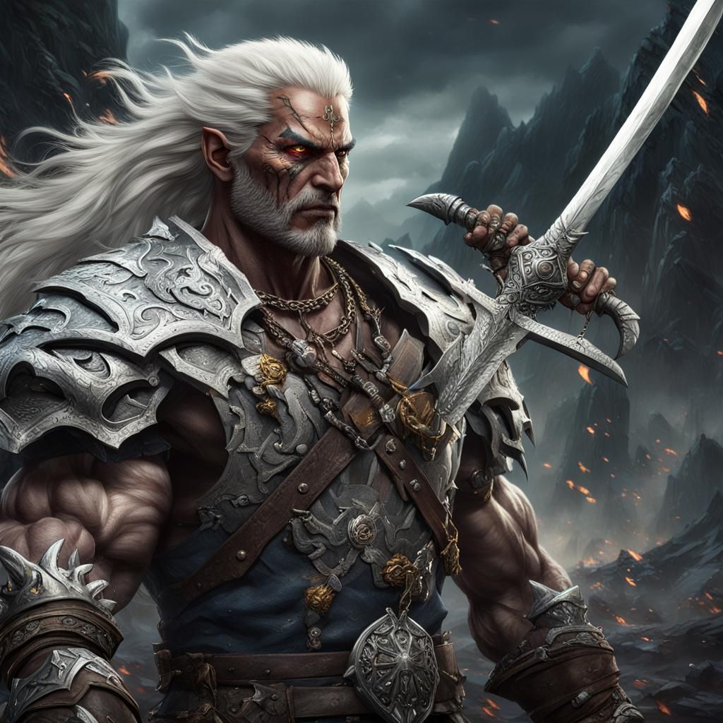 Monster Hunter with Swords: Detailed Fantasy Art