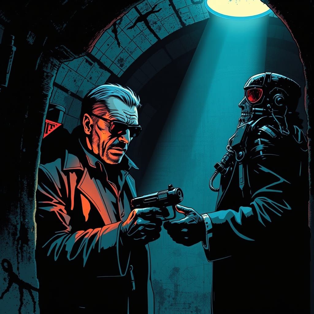 Men In Black Agent and Alien Artifact, Graphic Novel Art