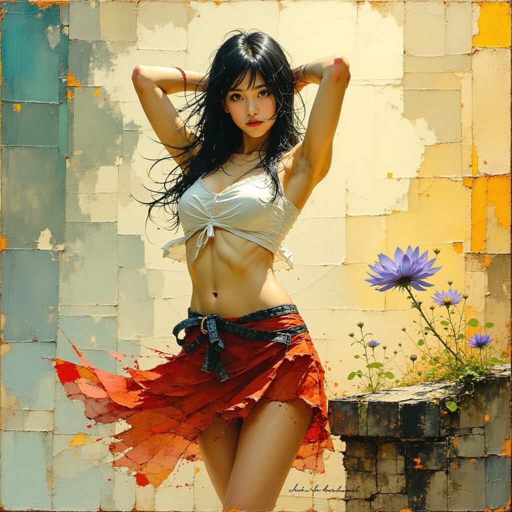 Kimoni, a supermodel specializing in the “elbows”.