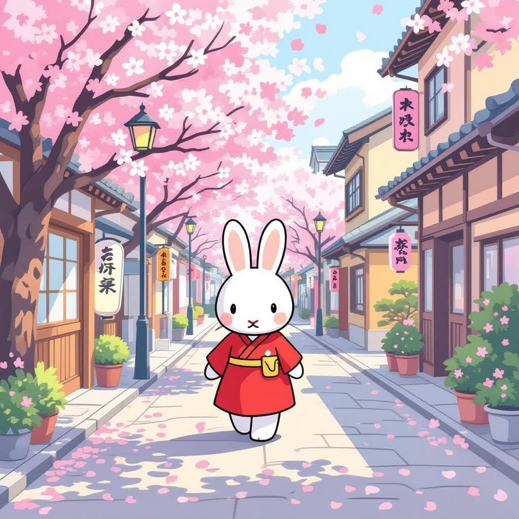 Miffy in Japan During Cherry Blossom Season