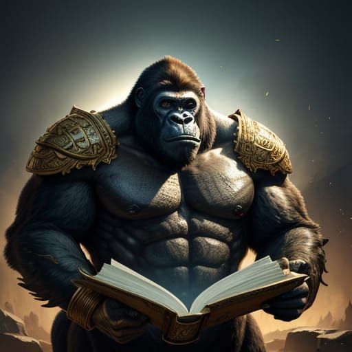 Hyperrealistic Gorilla Concept Art in Golden Hour