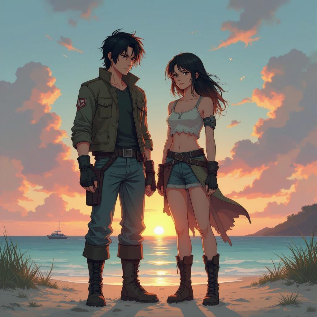 Athrun and Cagalli: Allies on a Deserted Island