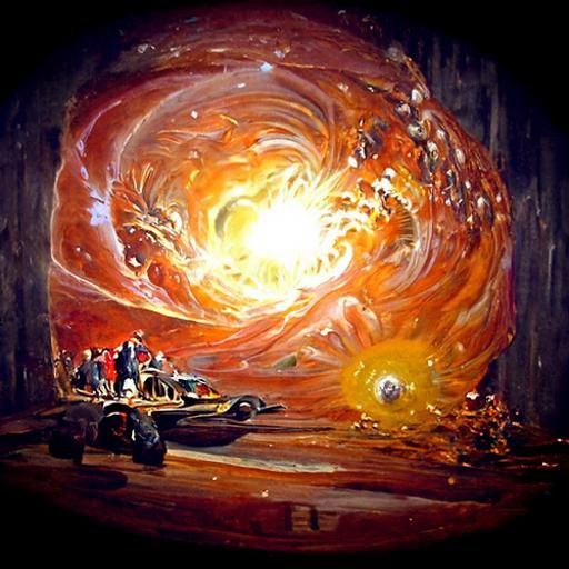Cosmic Oil Painting of the Universe's Genesis