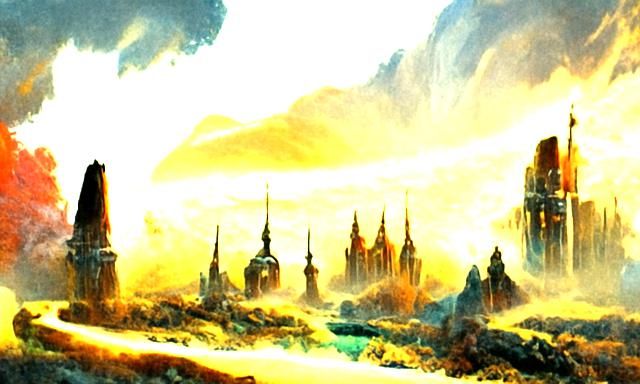 Magical Medieval Castle Concept Art in Hyperrealism