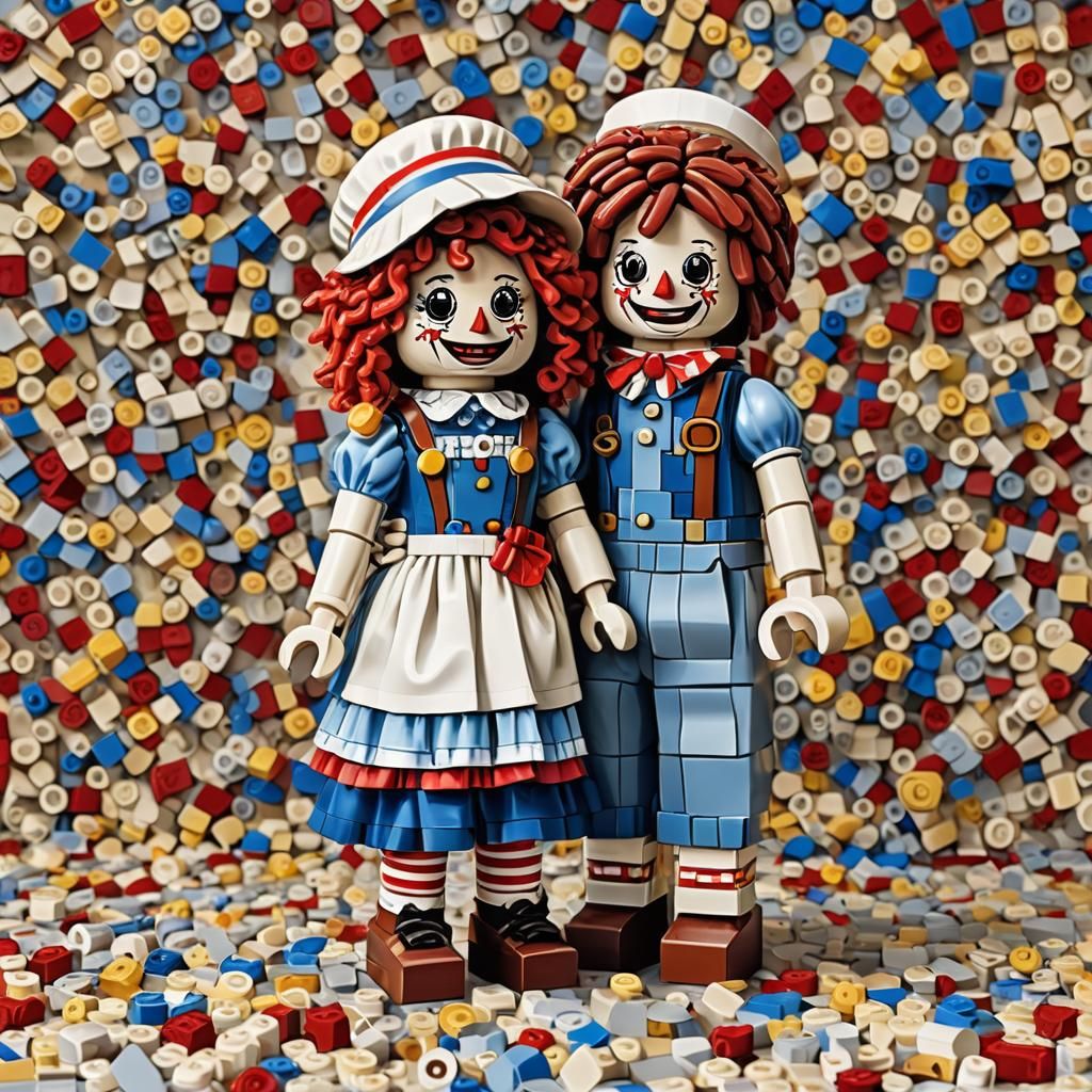 Raggedy Ann and Andy in Lego Style
