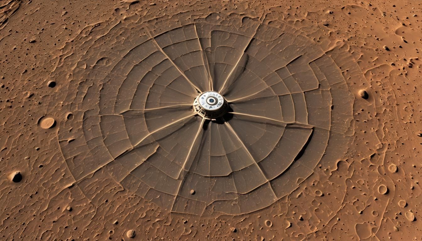 Pulsating Fan on Mars: A Surreal Vision