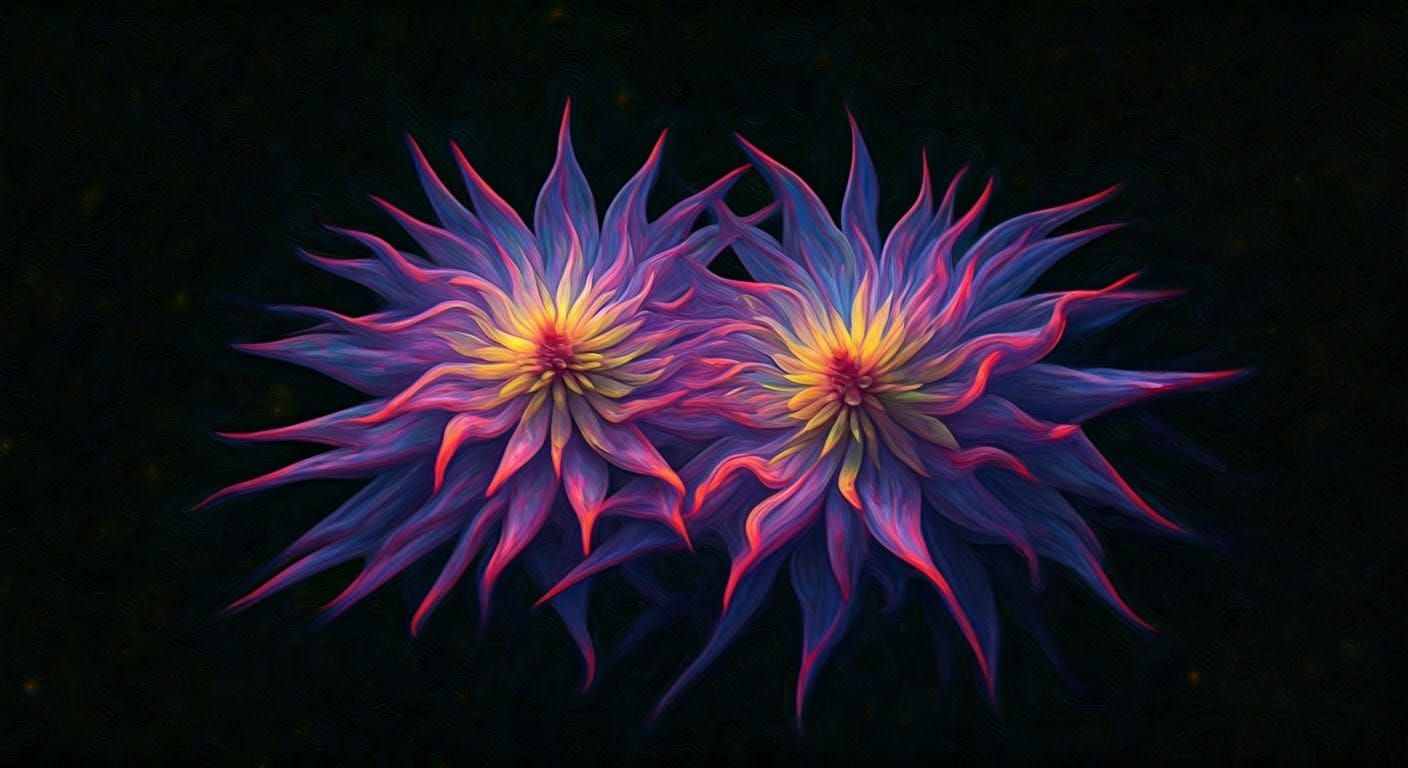 Vivid Impasto Painting of Spinning Star Cluster