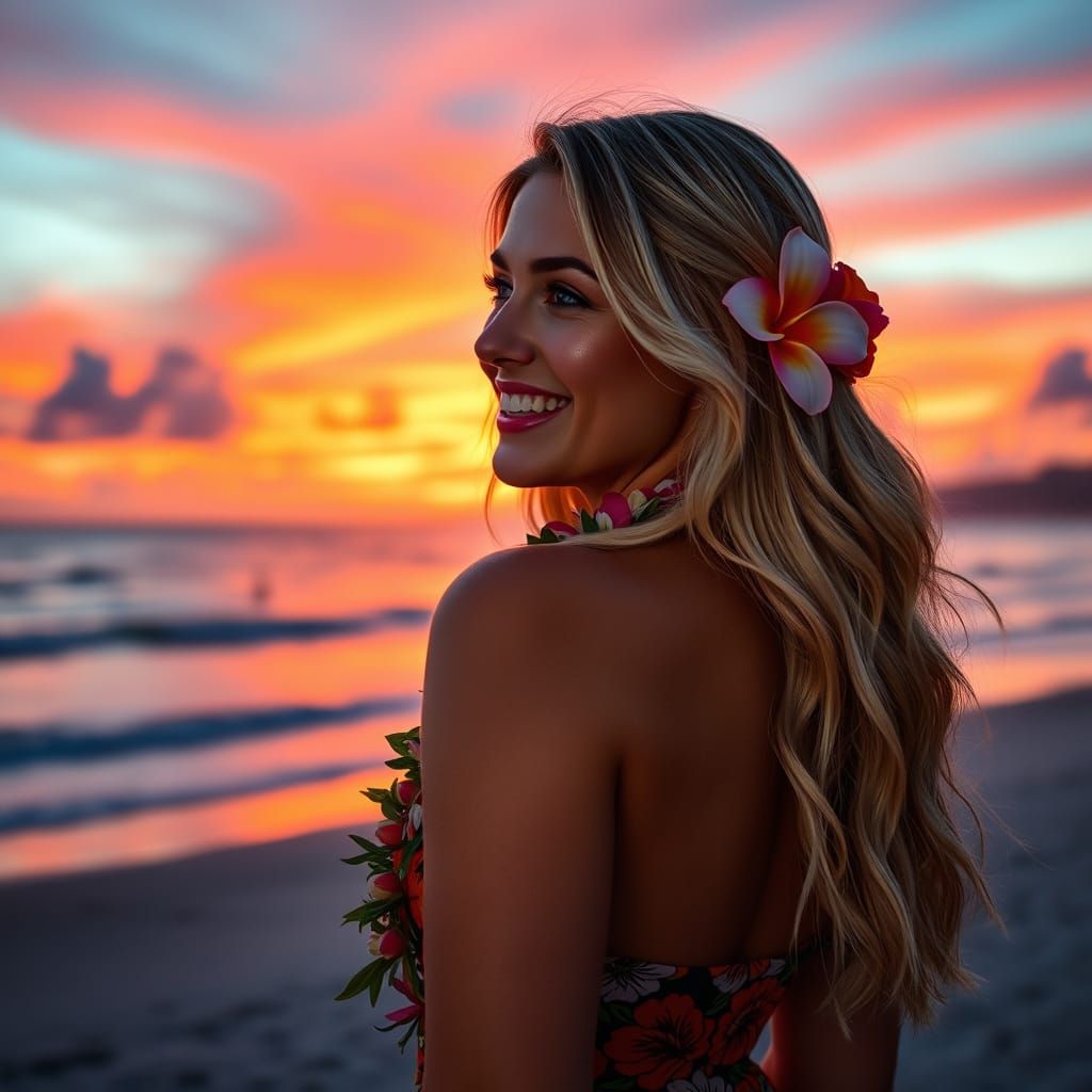 Sunset Beach: Photorealistic Portrait of an Entrepreneur