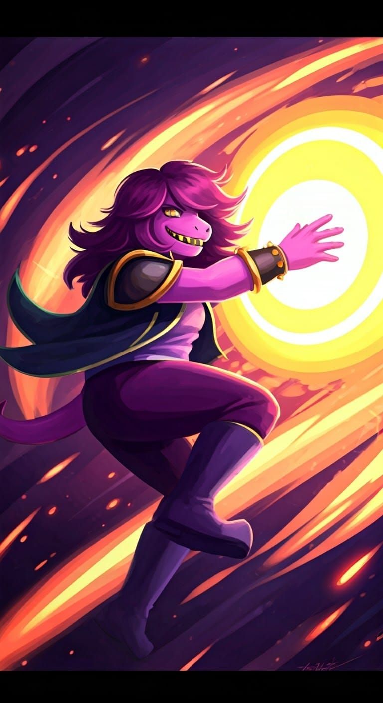 Susie Launches a Rude Buster Attack, Anime Style