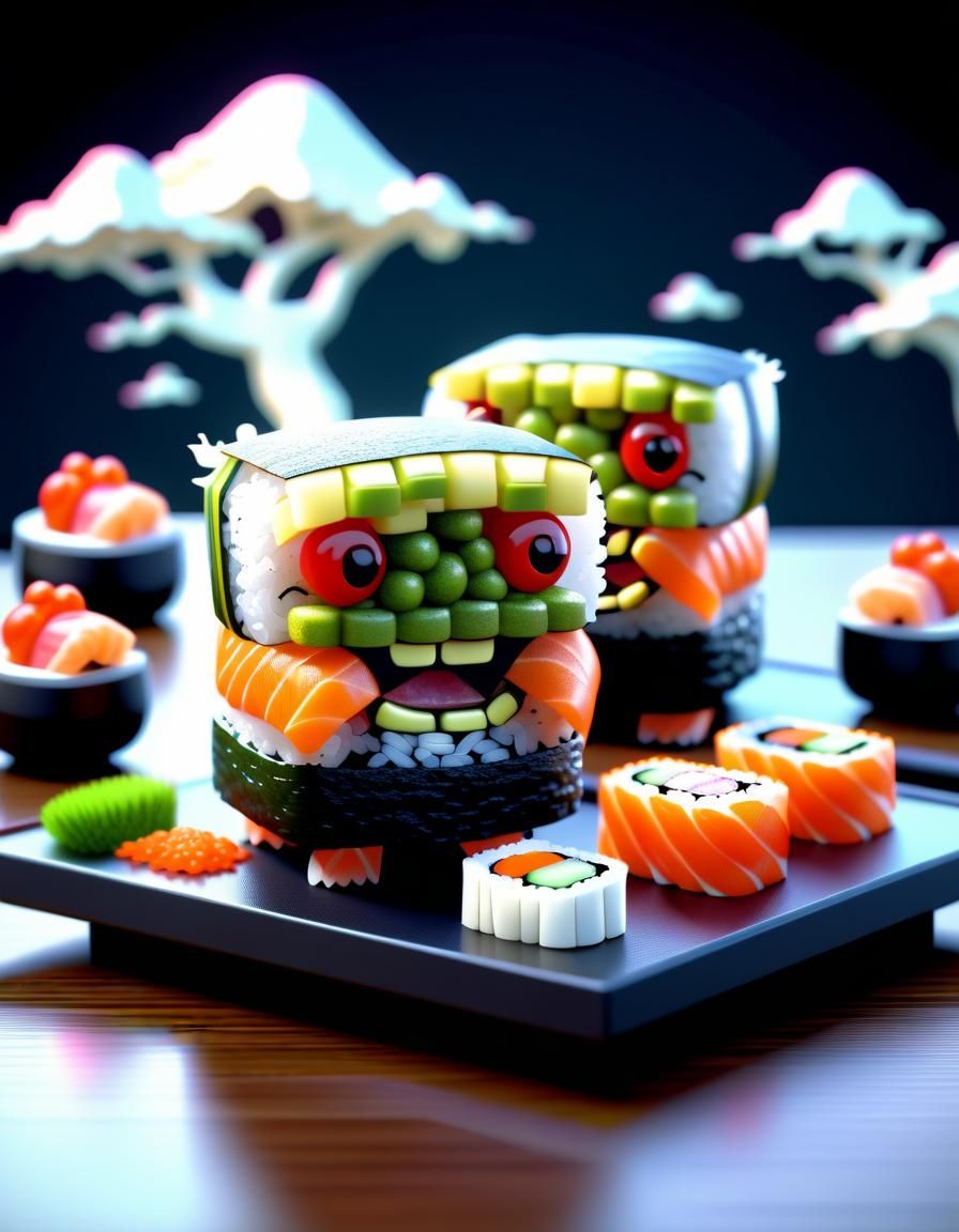 Sushi Robots in a Sci-Fi Sushi Landscape